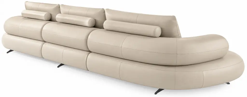 Curved Beige Modular Sofa Back View.webp