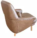 Brown Leather Armchair on Wooden Legs.webp