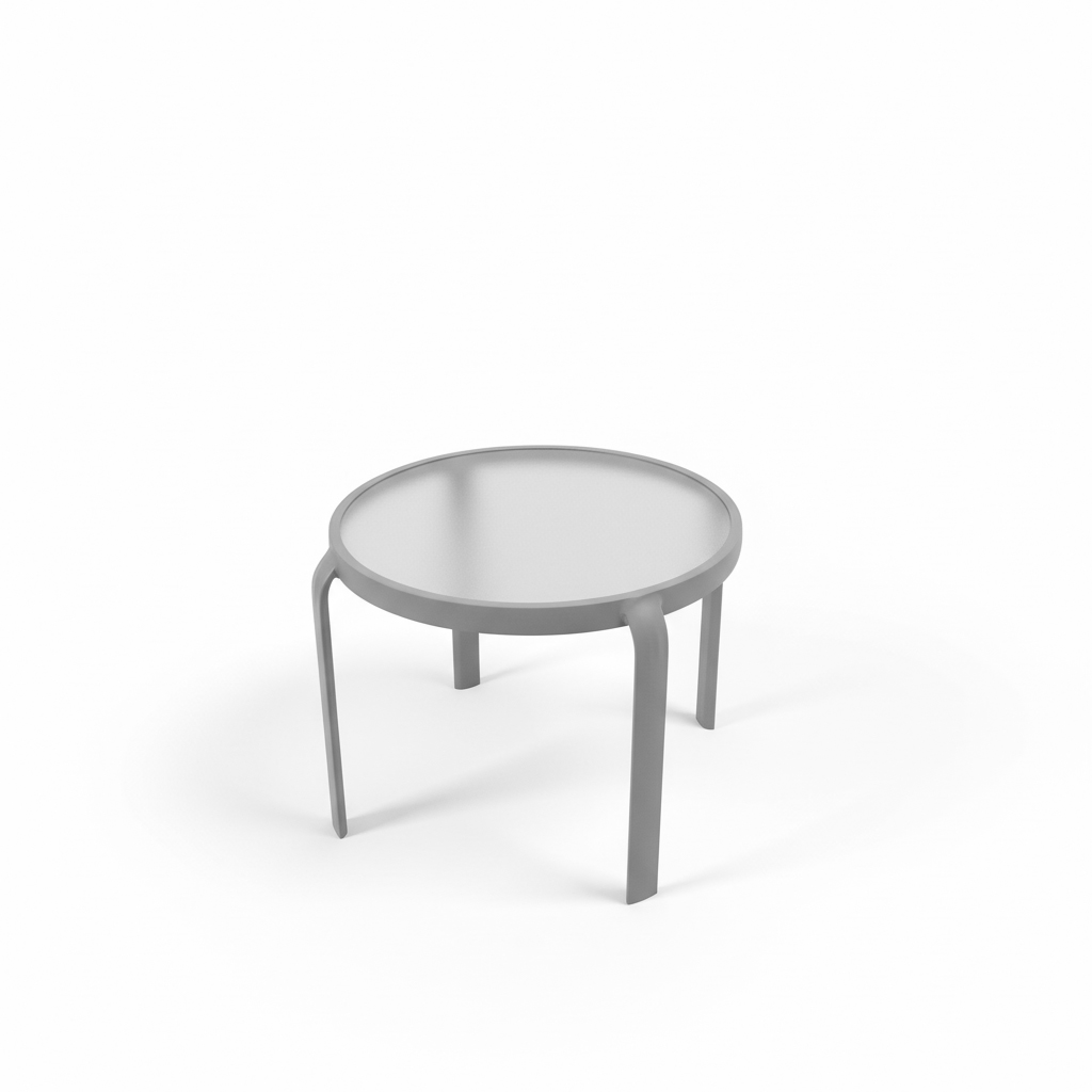 MESA LATERAL SAORI REDONDA VIDRIO BEIGE HAIWLT20RA-PKCA148D