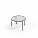 MESA LATERAL SAORI REDONDA VIDRIO BEIGE HAIWLT20RA-PKCA148D
