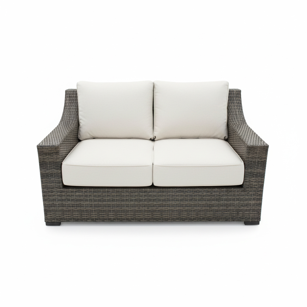 SOFA DOBLE UBUD CAFE MIXTO COJINES BEIGE 82X206X90 CM HAI12C057A-W-D-2