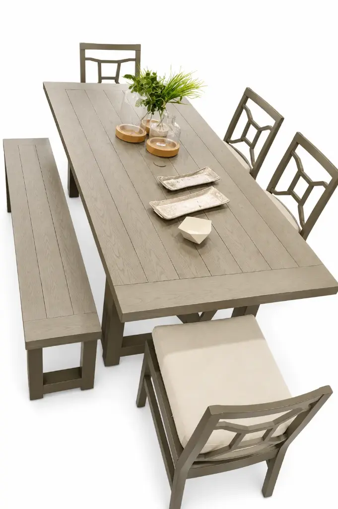 MESA COMEDOR PANAMA COLOR BRUSHED GREY 215X100CM HAI19T030A-215100-JB-003