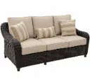 SOFA TRIPLE SEAPORT FIBRA CAFÉ COJIN BEIGE