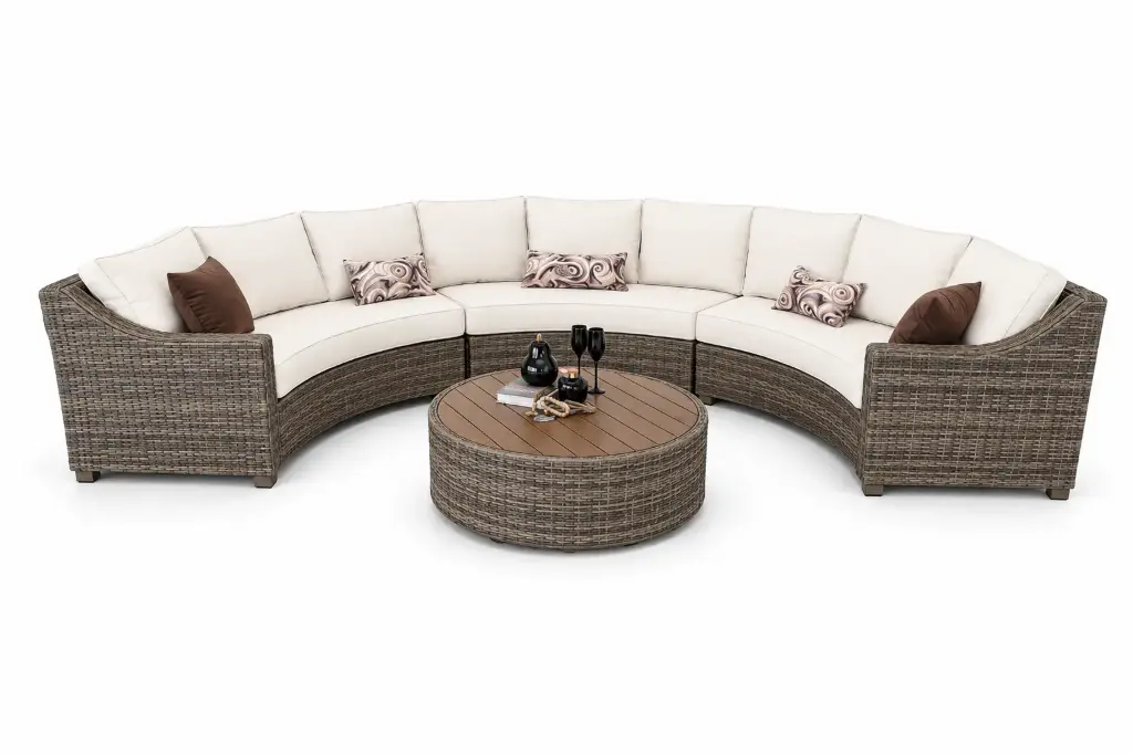 SET MEDIA LUNA SOFA Y MESA CENTRO CAFE MIXTO HAI21C007A-YB9001