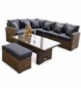 SOFA EN L LENNOX CON MESA CENTRO AJUSTABLE AZUL HAI18C256A-NAVY