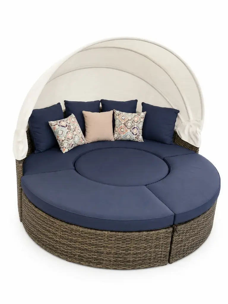 DAYBED CAFE MIXTO COJIN AZUL HAIGB012A-W-KD