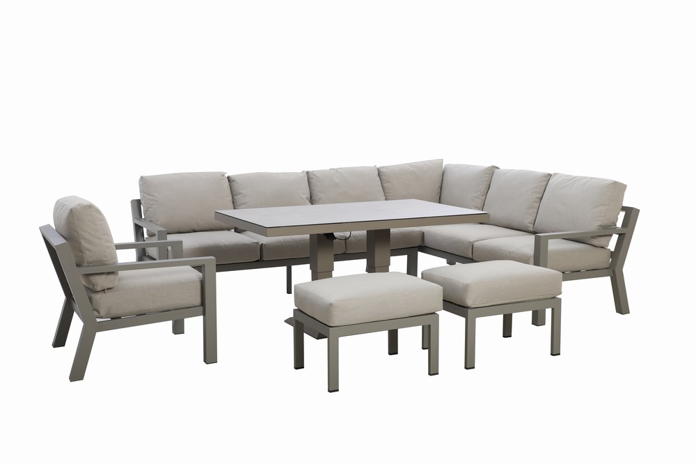 SOFA EN L NORWICH  1 INDIVIDUAL 1 MESA CENTRO 2 OTOMANOS GRIS HAI23C201A-LS-3D-FL
