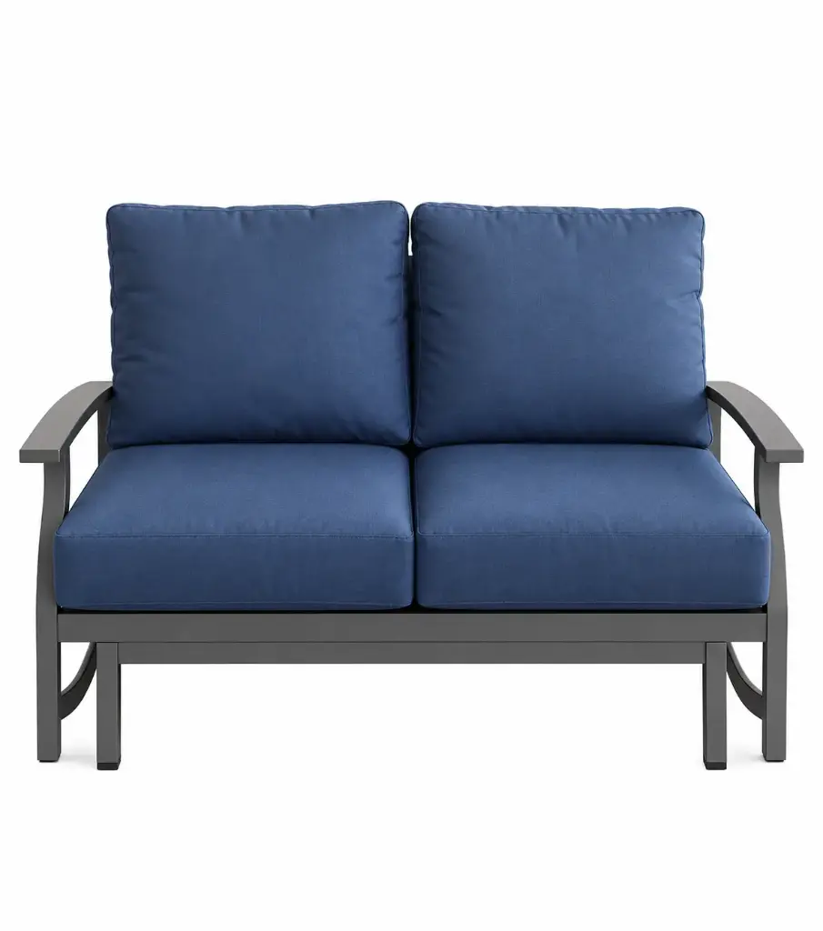 SOFA DOBLE MARTINIQUE GRIS COJIN AZUL HAI16C067A-D