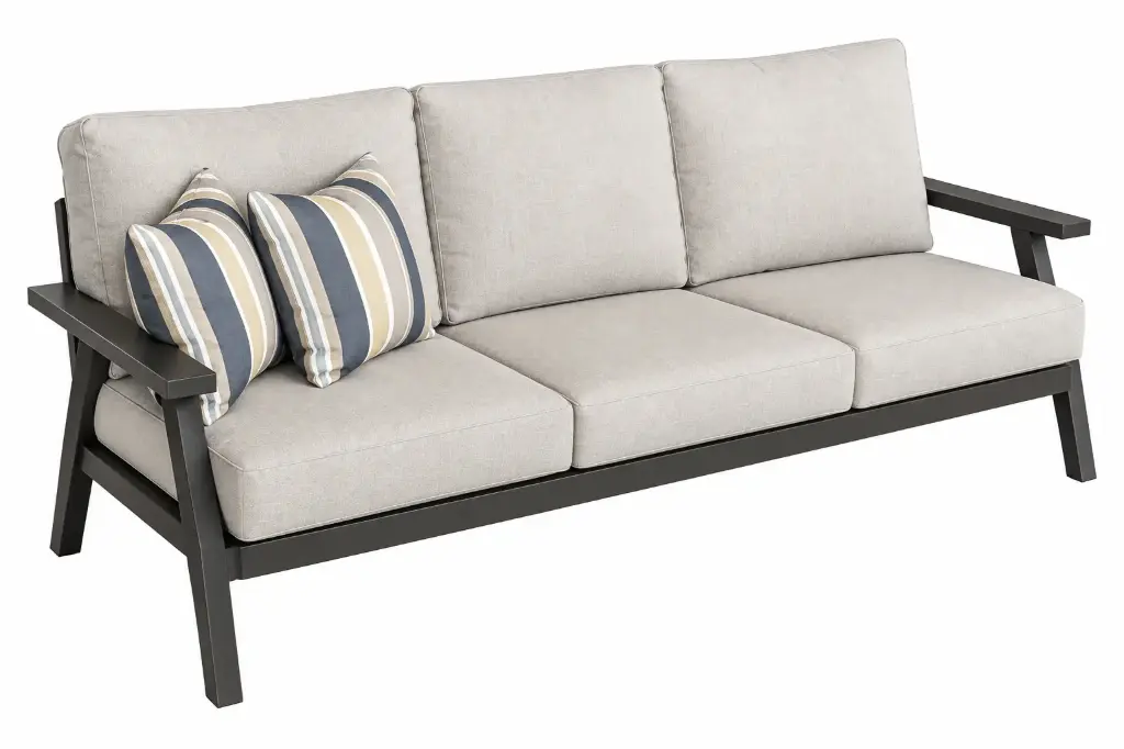 SOFA TRIPLE MARTINIQUE GRIS COJIN BEIGE HAI16C067A-15052