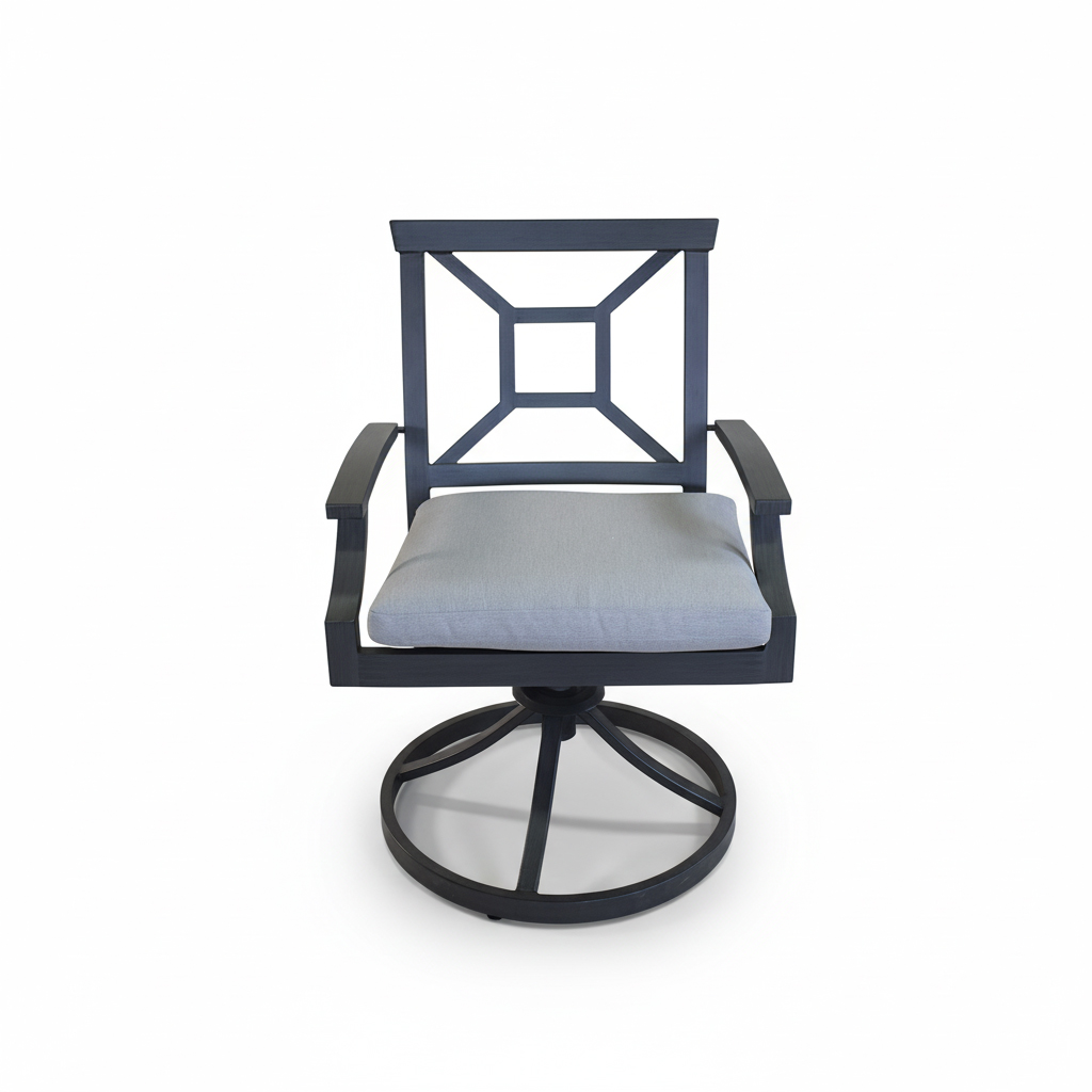 SILLA GIRATORIA MARTINEQUE GRIS COJIN BEIGE HAI16C065A-S