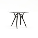 MESA COMEDOR IVY-L BASE NEGRA SOBRE BLANCO Ø77 TILM-TA-IVY1-BLK-HPL1