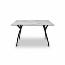 MESA COMEDOR IVY-L BASE NEGRA SOBRE BLANCO 77X120CM TILM-TA-IVY6-BLK-HPL1