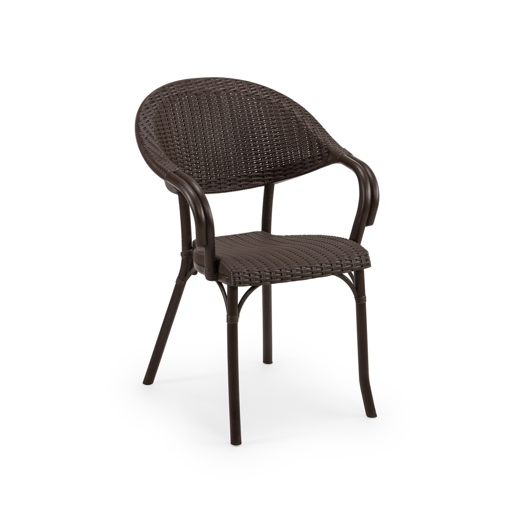SILLA FLASH-R CON BRAZOS MARRON OSCURO TILM-AC-FLR-WEN