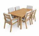 SET COMEDOR RECTANGULAR 6 SILLAS BLANCA HHAI19C075A-C -24T202