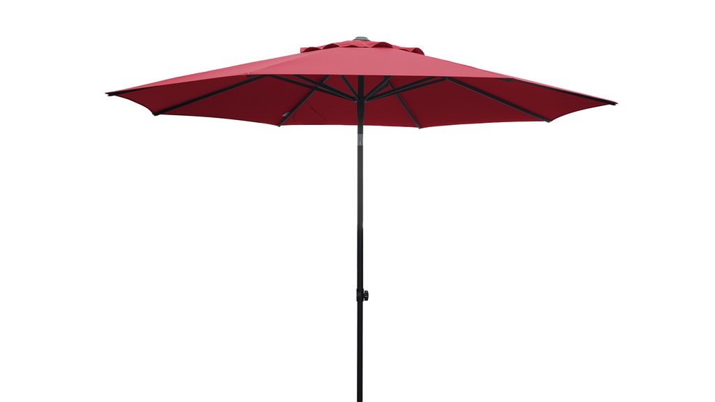 SOMBRILLA CENTRAL POLE OCTAGONAL 3M ESTR NEGRA TELA ROJA C/BASE HAIUSC38308H4203WBMA14350