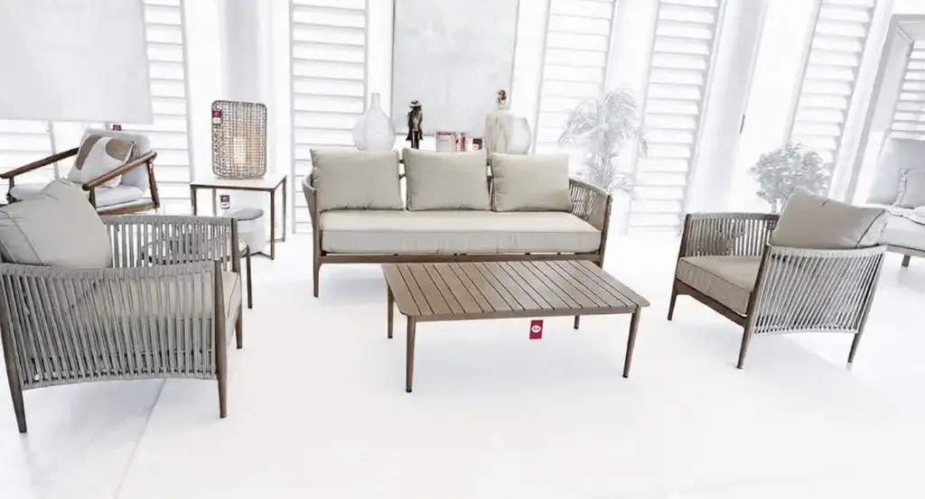SET SOFA TRIPLE AROHA 2 INDIVIDUALES MESA DE CENTRO BEIGE HAI24C077A-CLB-B