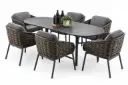SET DE COMEDOR BARI CON SEIS SILLAS CHARCOAL 180X90X75CM ARTT302