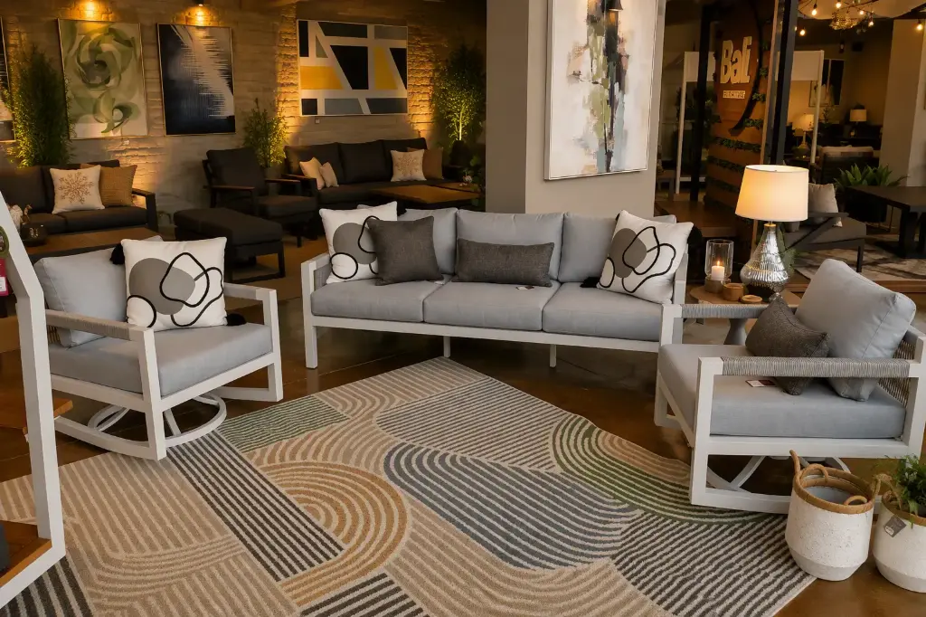 SET SOFA TRIPLE DOHA 2 SOFA GIRATORIOS GRIS CLARO HAI23C237A-3D-1-B